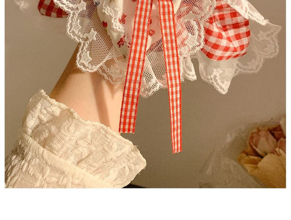 Floral Trim Lace Designs) Cherry Scrunchie / Bandana (Various FashionChic