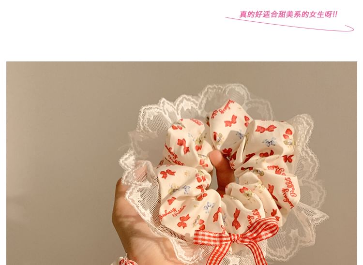 Floral Trim Lace Designs) Cherry Scrunchie / Bandana (Various FashionChic
