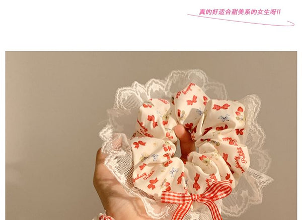 Floral Trim Lace Designs) Cherry Scrunchie / Bandana (Various FashionChic