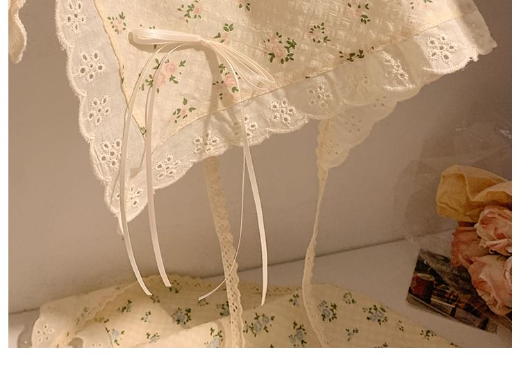 Designs) Trim Floral / Lace Scrunchie Bandana (Various FashionChic