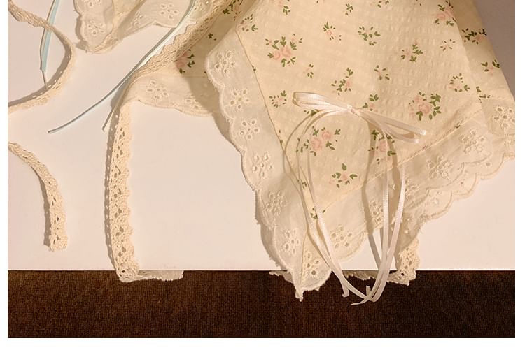 Designs) Trim Floral / Lace Scrunchie Bandana (Various FashionChic