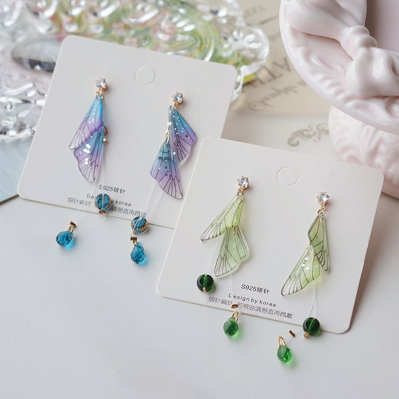 Alloy Butterfly Crystal Earring Faux Dangle FashionChic