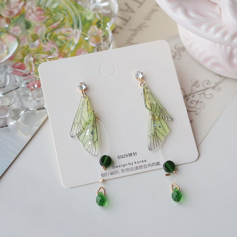 Alloy Butterfly Crystal Earring Faux Dangle FashionChic