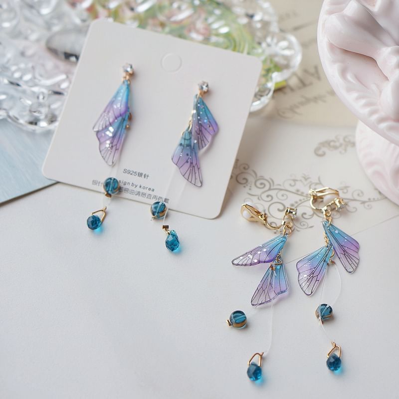 Alloy Butterfly Crystal Earring Faux Dangle FashionChic