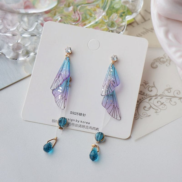 Alloy Butterfly Crystal Earring Faux Dangle FashionChic