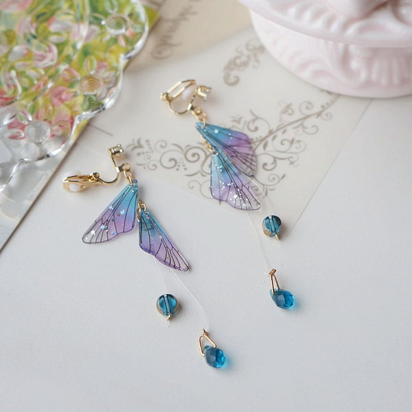 Alloy Butterfly Crystal Earring Faux Dangle FashionChic
