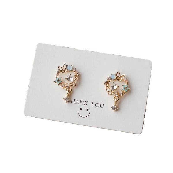 Rhinestone Earring Drop Alloy Butterfly FashionChic