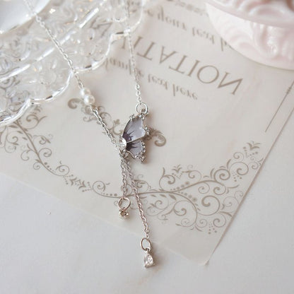 Alloy Pendant Butterfly Necklace FashionChic