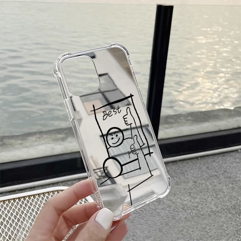 Mirrored Case Cartoon Phone FashionChic