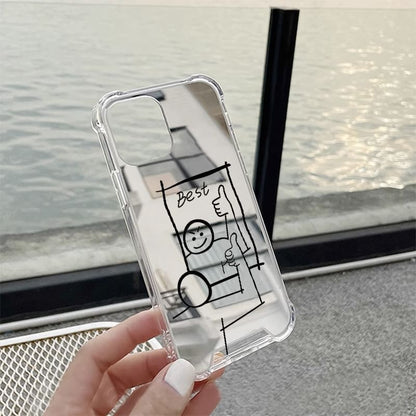 Mirrored Case Cartoon Phone FashionChic