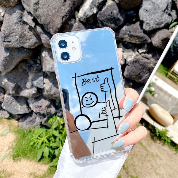 Mirrored Case Cartoon Phone FashionChic
