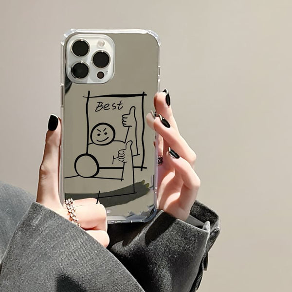 Mirrored Case Cartoon Phone FashionChic