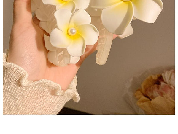 (Various Fabric Clips Clip Hair Floral Set Claw Tie / Designs) FashionChic