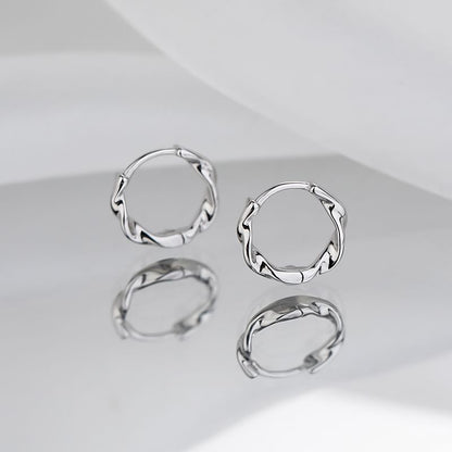 Silver Hoop Sterling Wavy Earring FashionChic