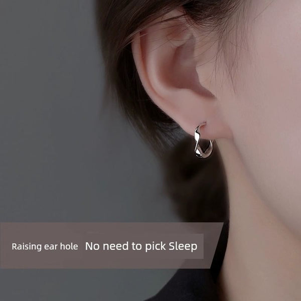 Silver Hoop Sterling Wavy Earring FashionChic