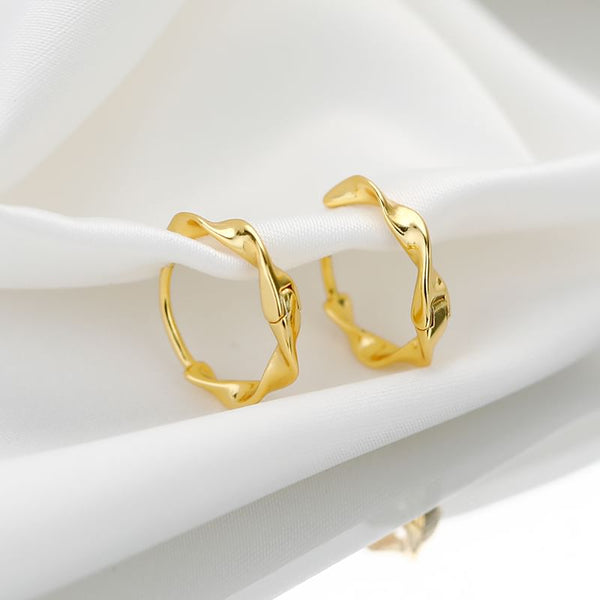 Silver Hoop Sterling Wavy Earring FashionChic