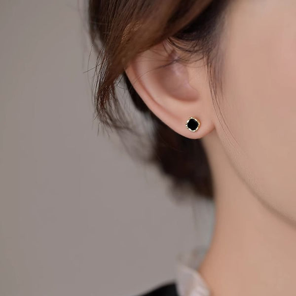 Silver Ear Square Stud Sterling FashionChic