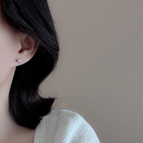 Ear Rhinestone Heart Stud FashionChic