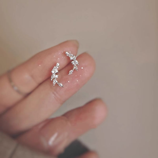 Stud Silver Sterling Ear Rhinestone FashionChic