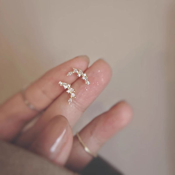 Stud Silver Sterling Ear Rhinestone FashionChic