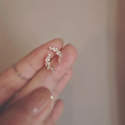 Stud Silver Sterling Ear Rhinestone FashionChic