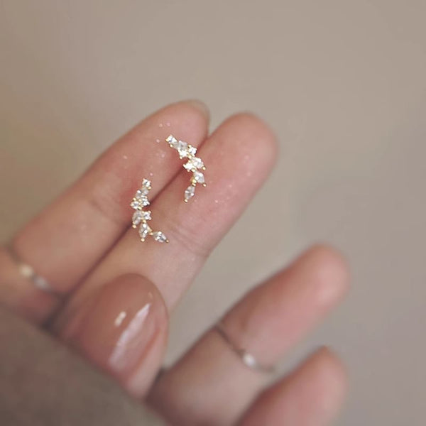 Stud Silver Sterling Ear Rhinestone FashionChic