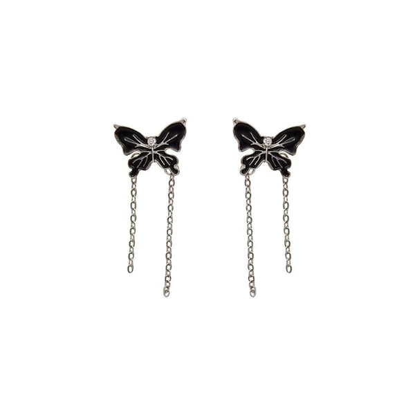 / Drop Clip Earring On Butterfly Enamel FashionChic