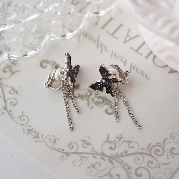 / Drop Clip Earring On Butterfly Enamel FashionChic