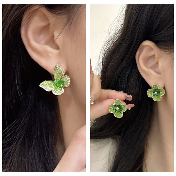 Earring Butterfly Clip / On Flower Stud FashionChic