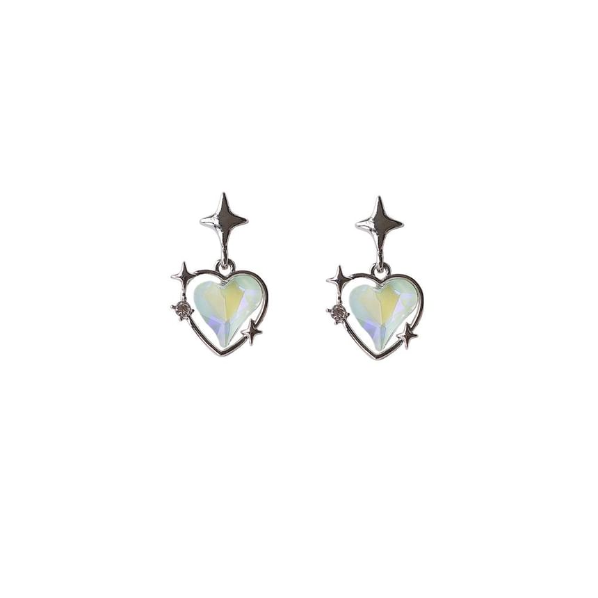 Drop Earring / Star On Heart Clip FashionChic