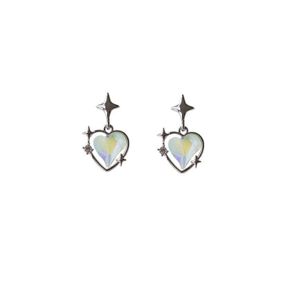 Drop Earring / Star On Heart Clip FashionChic