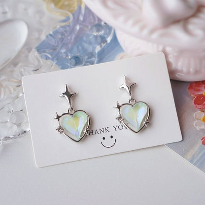 Drop Earring / Star On Heart Clip FashionChic