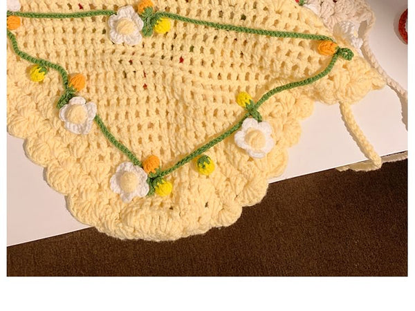 Bonnet Hair Hat Floral Tie / Crochet FashionChic