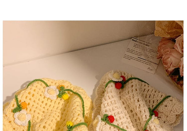 Bonnet Hair Hat Floral Tie / Crochet FashionChic