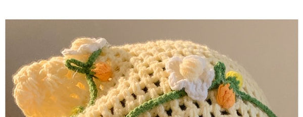 Bonnet Hair Hat Floral Tie / Crochet FashionChic
