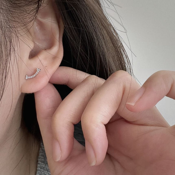 Stud Silver Earring Rhinestone Sterling FashionChic