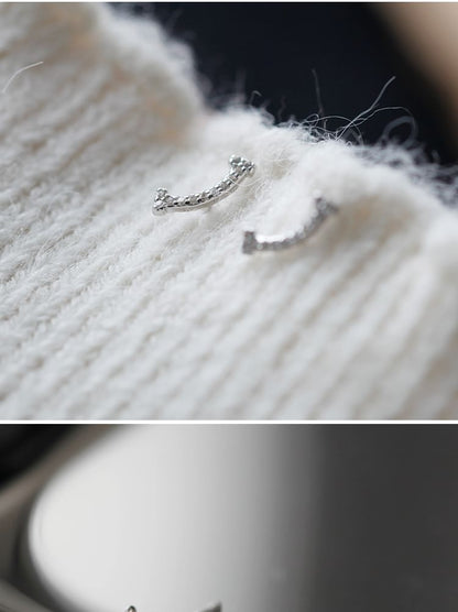 Stud Silver Earring Rhinestone Sterling FashionChic