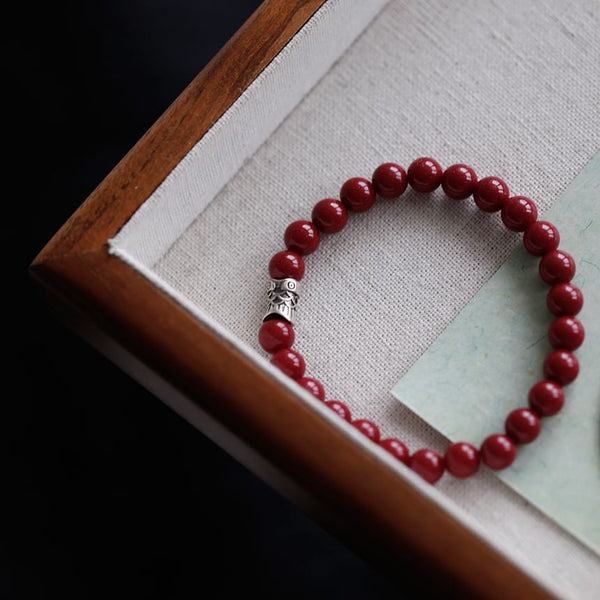 Beaded Bracelet Silver Charm FashionChic