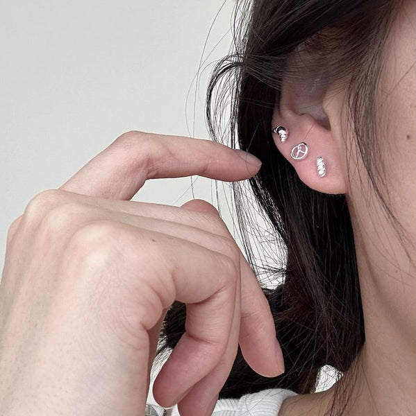 Earring Baguette Silver Stud Sterling FashionChic