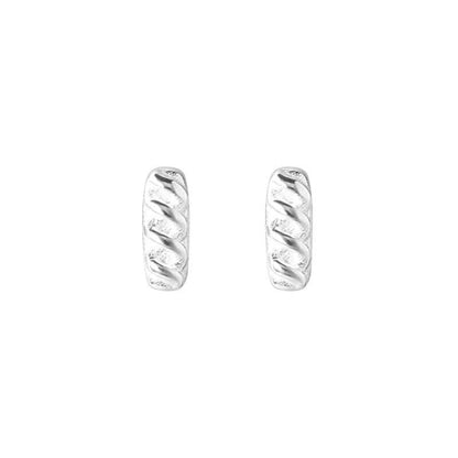 Earring Baguette Silver Stud Sterling FashionChic