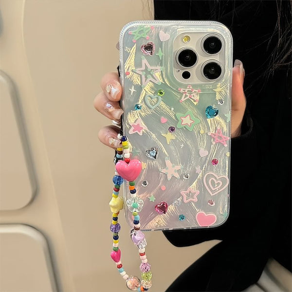 Decoration / Set Phone Strap Star Case Adhesive Rhinestone FashionChic