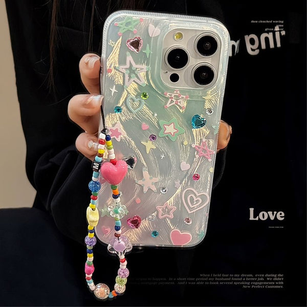 Decoration / Set Phone Strap Star Case Adhesive Rhinestone FashionChic
