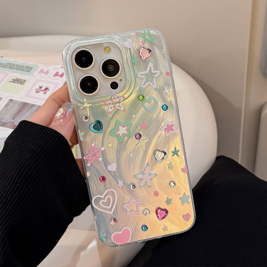 Decoration / Set Phone Strap Star Case Adhesive Rhinestone FashionChic