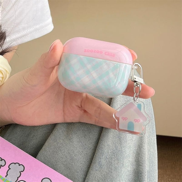 Charm Pro Designs) AirPods (Various Case Skin Plaid Earphone / FashionChic