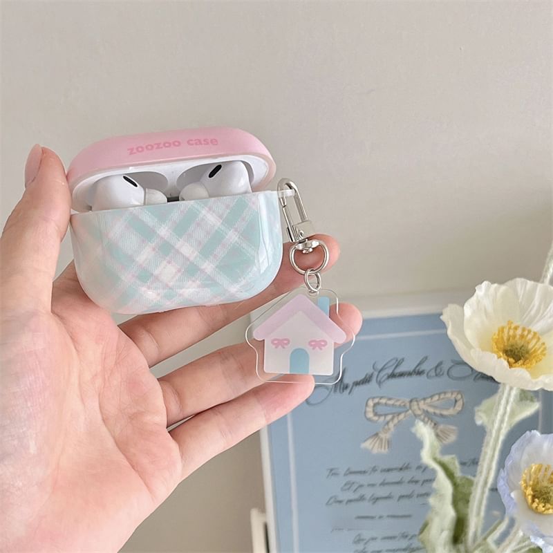 Charm Pro Designs) AirPods (Various Case Skin Plaid Earphone / FashionChic