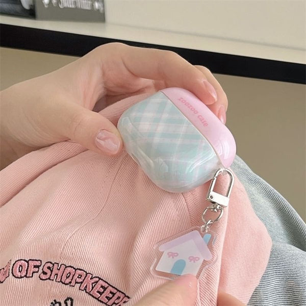 Charm Pro Designs) AirPods (Various Case Skin Plaid Earphone / FashionChic