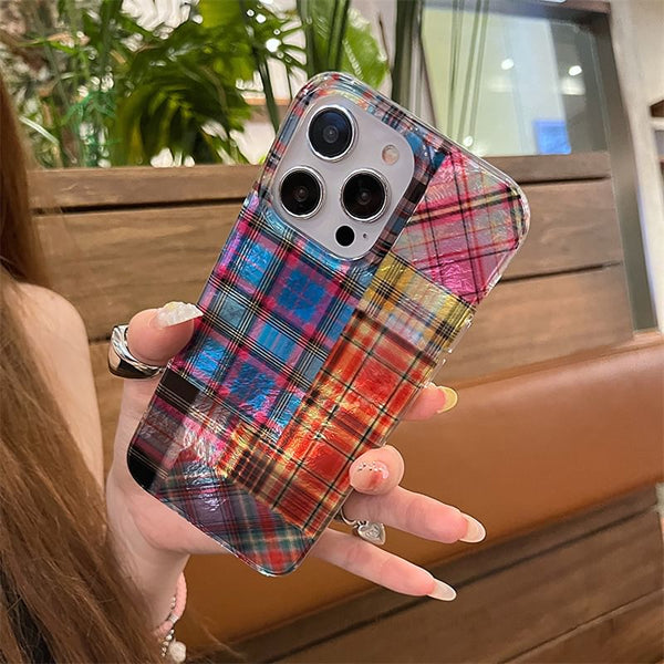 Phone Case Plaid Holographic FashionChic