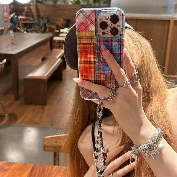 Phone Case Plaid Holographic FashionChic