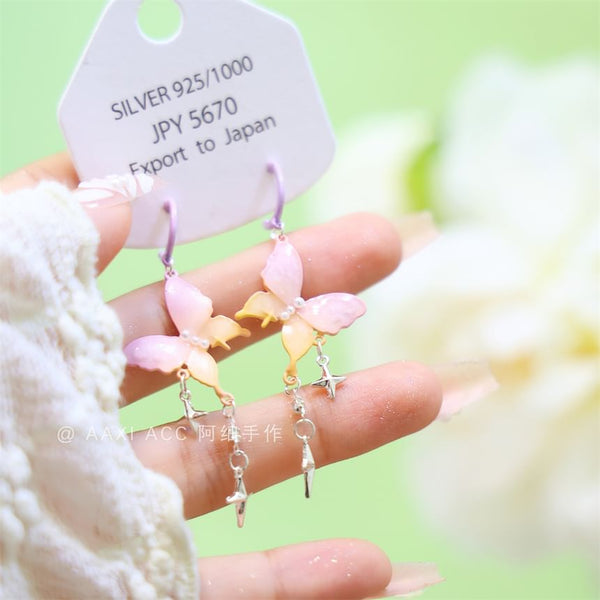 Drop Butterfly Earring Fringed Star Huggie FashionChic