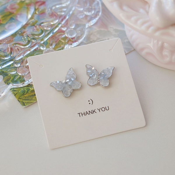 Clip-On Ear / Earring Butterfly Faux Crystal Stud FashionChic